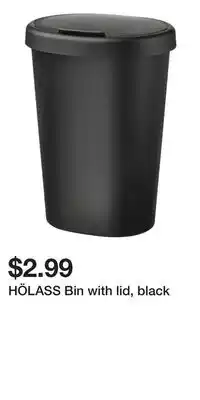IKEA HÖLASS Bin with lid, black offer