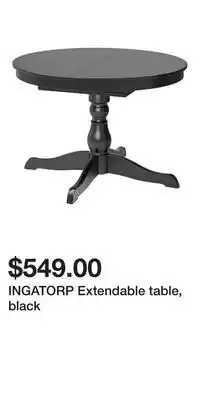 IKEA INGATORP Extendable table, black offer