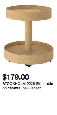 IKEA STOCKHOLM 2025 Side table on casters, oak veneer offer