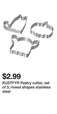 IKEA KUSTFYR Pastry cutter, set of 3, mixed shapes stainless steel offer