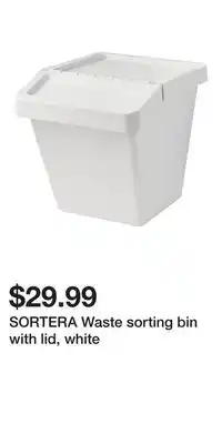 IKEA SORTERA Waste sorting bin with lid, white offer