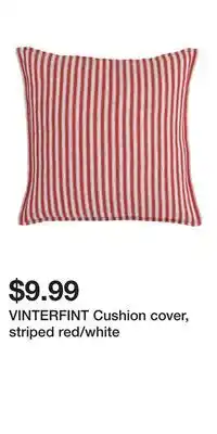 IKEA VINTERFINT Cushion cover, striped red/white offer