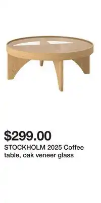 IKEA STOCKHOLM 2025 Coffee table, oak veneer glass offer