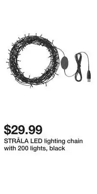 IKEA STRÅLA LED lighting chain with 200 lights, black offer
