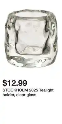 IKEA STOCKHOLM 2025 Tealight holder, clear glass offer