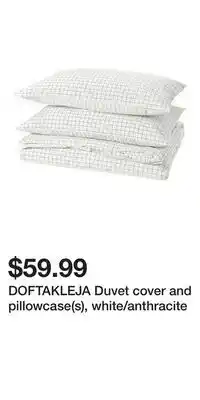 IKEA DOFTAKLEJA Duvet cover and pillowcase(s), white/anthracite offer