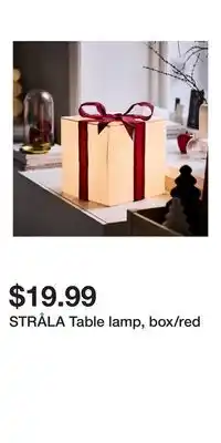 IKEA STRÅLA Table lamp, box/red offer