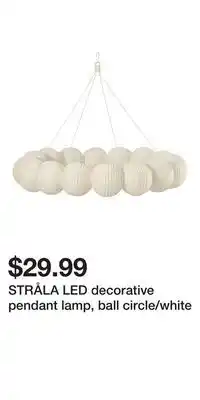 IKEA STRÅLA LED decorative pendant lamp, ball circle/white offer
