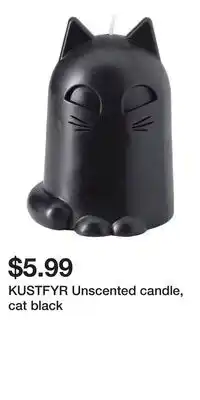 IKEA KUSTFYR Unscented candle, cat black offer