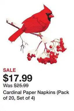 TSC Stores Cardinal Paper Napkins (Pack of 20, Set of 4) offer