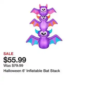 TSC Stores Halloween 6' Inflatable Bat Stack offer