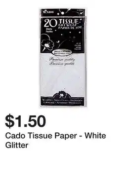 Dollarama Cado Tissue Paper - White Glitter offer