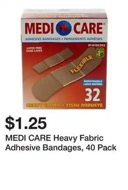 Dollarama MEDI CARE Heavy Fabric Adhesive Bandages, 40 Pack offer