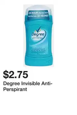 Dollarama Degree Invisible Anti-Perspirant offer