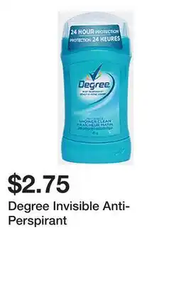 Dollarama Degree Invisible Anti-Perspirant offer
