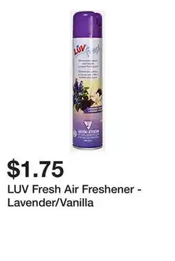 Dollarama LUV Fresh Air Freshener - Lavender/Vanilla offer