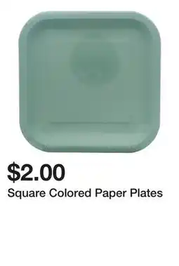 Dollarama Square Colored Paper Plates offer