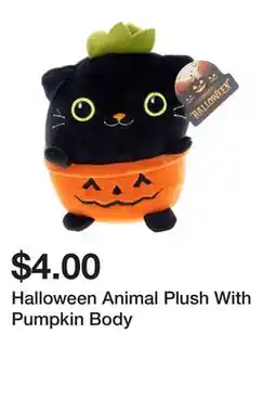 Dollarama Halloween Animal Plush With Pumpkin Body offer