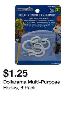 Dollarama Dollarama Multi-Purpose Hooks, 6 Pack offer