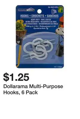 Dollarama Dollarama Multi-Purpose Hooks, 6 Pack offer