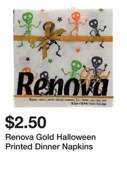 Dollarama Renova Gold Halloween Printed Dinner Napkins offer