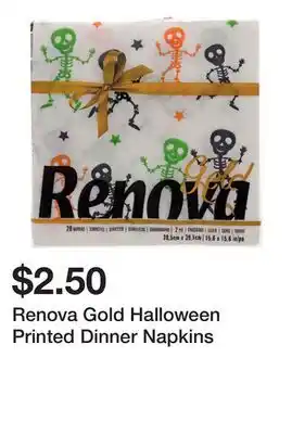 Dollarama Renova Gold Halloween Printed Dinner Napkins offer
