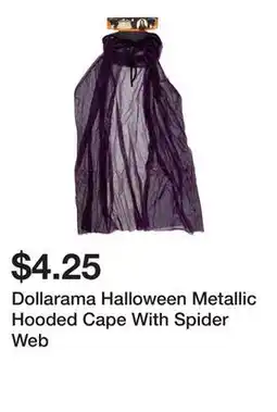 Dollarama Dollarama Halloween Metallic Hooded Cape With Spider Web offer