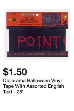 Dollarama Dollarama Halloween Vinyl Tape With Assorted English Text - 25' offer