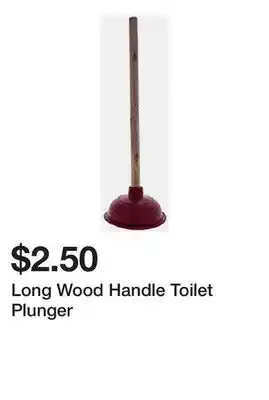 Dollarama Long Wood Handle Toilet Plunger offer