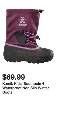 Sport Chek Kamik Kids' Southpole 4 Waterproof Non Slip Winter Boots offer