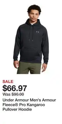 Sport Chek Under Armour Men's Armour Fleece Pro Kangaroo Pullover Hoodie offer
