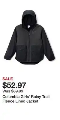 Sport Chek Columbia Girls' Rainy Trail Fleece Lined Jacket offer
