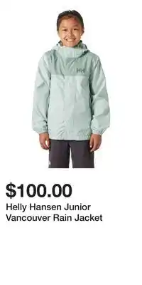 Sport Chek Helly Hansen Junior Vancouver Rain Jacket offer