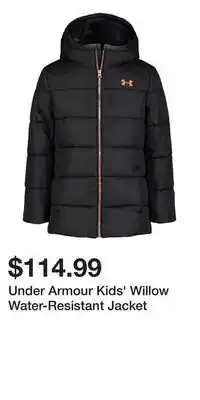 Sport Chek Under Armour Kids' Willow Water-Resistant Jacket offer