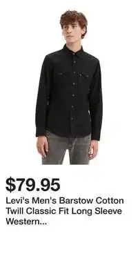 Mark's Levi's Men's Barstow Cotton Twill Classic Fit Long Sleeve Western Shirt offer