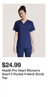 Mark's Health Pro Heart Women's Heart 5 Pocket V-Neck Scrub Top offer