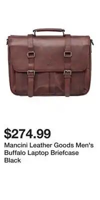 Mark's Mancini Leather Goods Men's Buffalo Laptop Briefcase Black offer