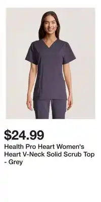 Mark's Health Pro Heart Women's Heart V-Neck Solid Scrub Top - Grey offer