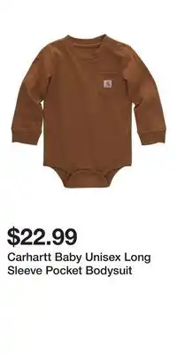 Mark's Carhartt Baby Unisex Long Sleeve Pocket Bodysuit offer