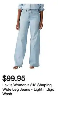 Mark's Levi's Women's 318 Shaping Wide Leg Jeans - Light Indigo Wash offer