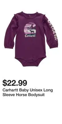 Mark's Carhartt Baby Unisex Long Sleeve Horse Bodysuit offer