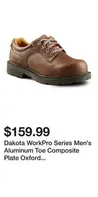 Mark's Dakota WorkPro Series Men's Aluminum Toe Composite Plate Oxford Lace Up Safety Shoes offer