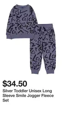 Mark's Silver Toddler Unisex Long Sleeve Smile Jogger Fleece Set offer