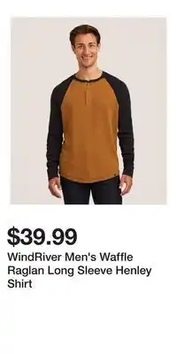 Mark's WindRiver Men's Waffle Raglan Long Sleeve Henley Shirt offer