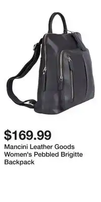 Mark's Mancini Leather Goods Women's Pebbled Brigitte Backpack offer