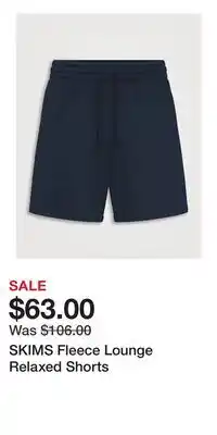 Holt Renfrew SKIMS Fleece Lounge Relaxed Shorts offer