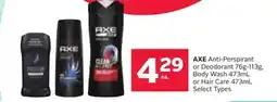 Rexall AXE Anti-Perspirant or Deodorant 76g-113g, Body Wash 473mL or Hair Care 473mL offer