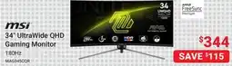 Visions Electronics 34 UltraWide QHD Gaming Monitor offer
