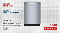 Visions Electronics Bosch 24 100 Series Premium Bar Handle Dishwasher offer