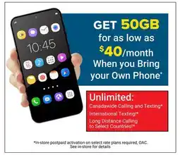 Visions Electronics get 50GB for as low as $40/month When you Bring your Own Phone offer